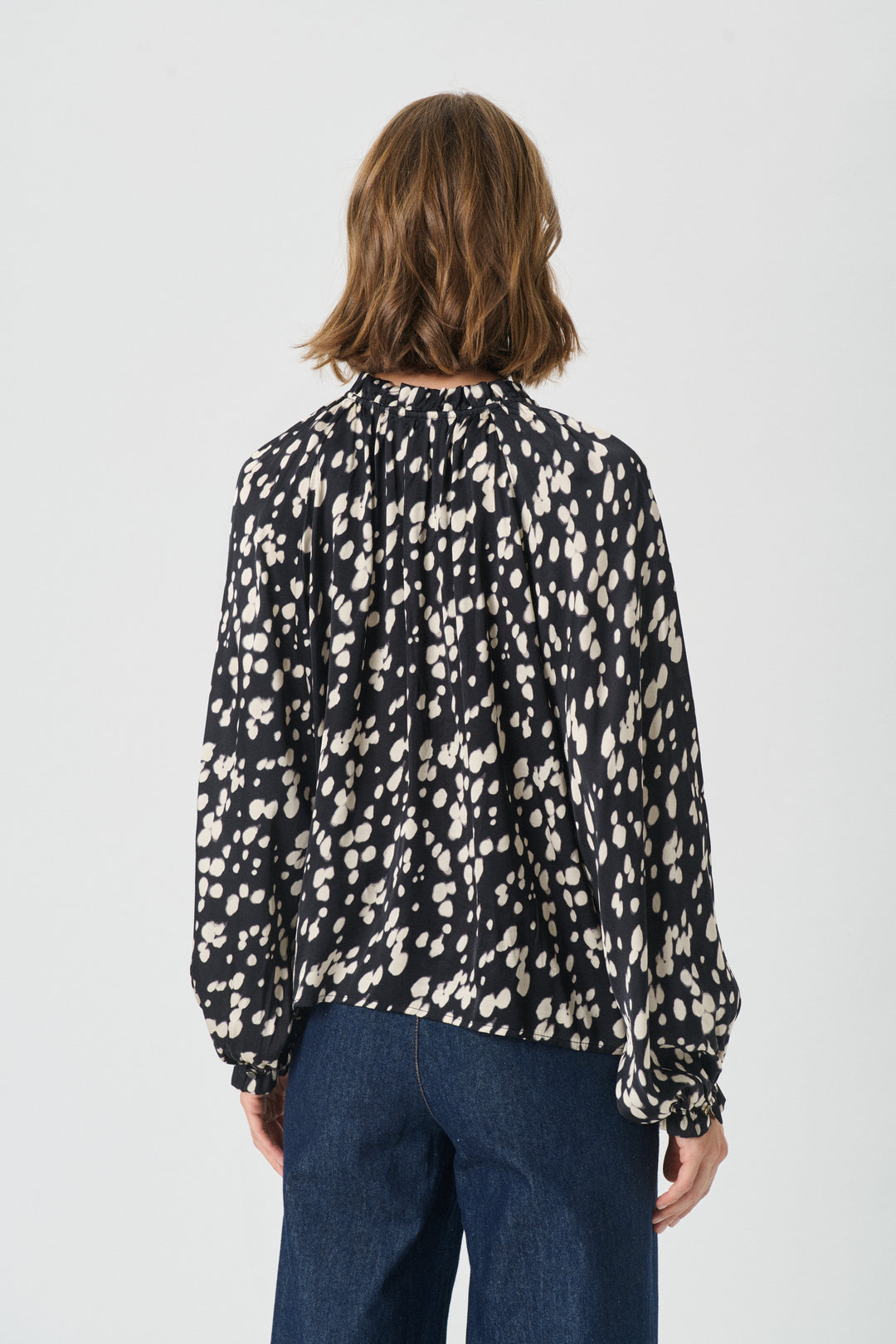 Blouse ample à imprimé bambi et col froncé Venessa