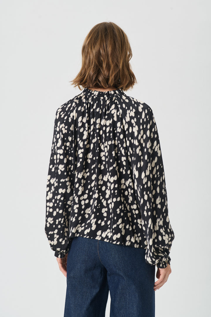 Blouse ample à imprimé bambi et col froncé Venessa