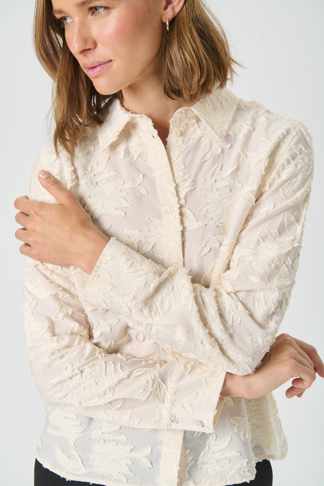 Blouse texturée avec motif floral Vilya