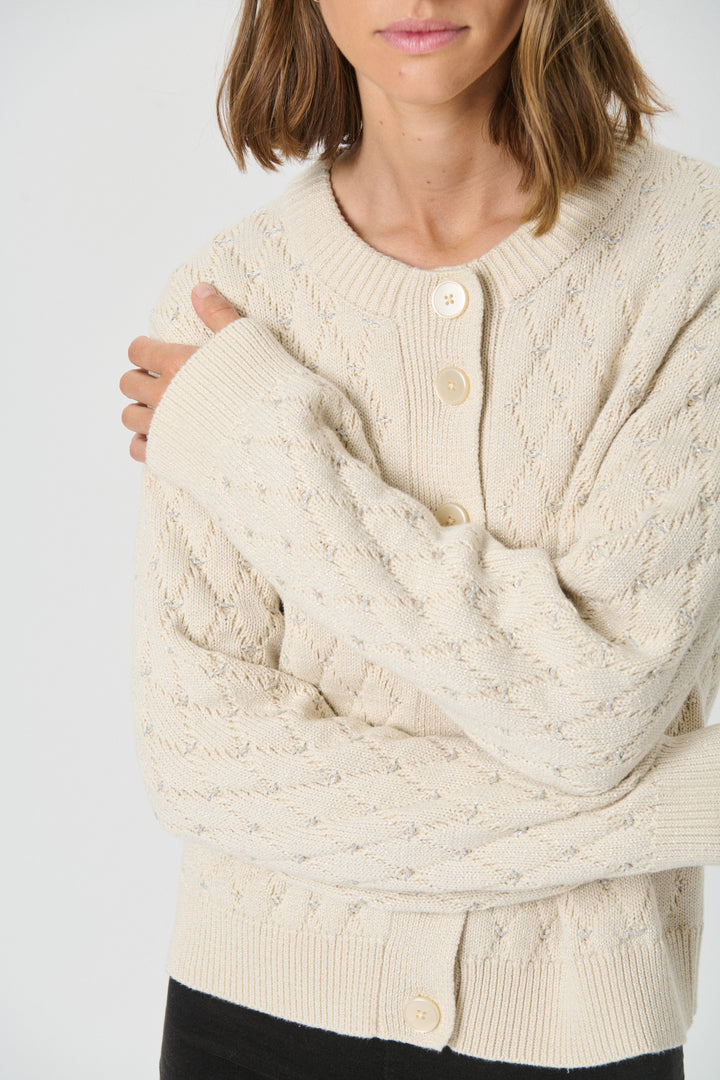 Cardigan boutonné avec motif losanges Vesna