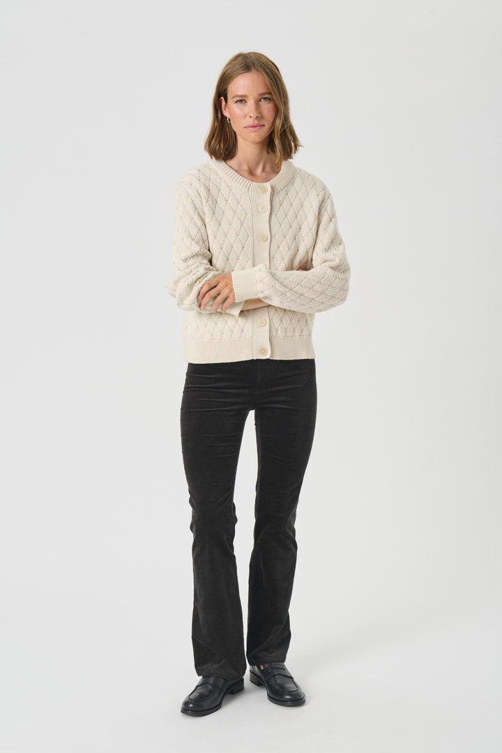 Cardigan boutonné avec motif losanges Vesna