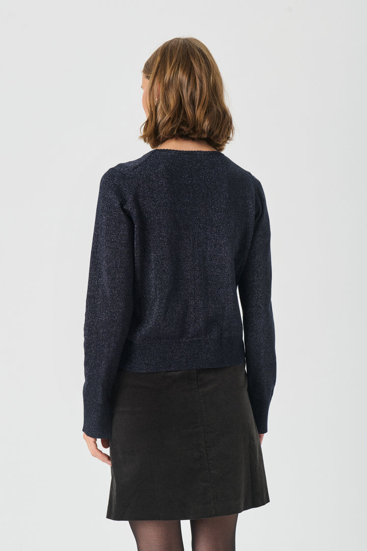 Cardigan boutonné en lurex Veinta