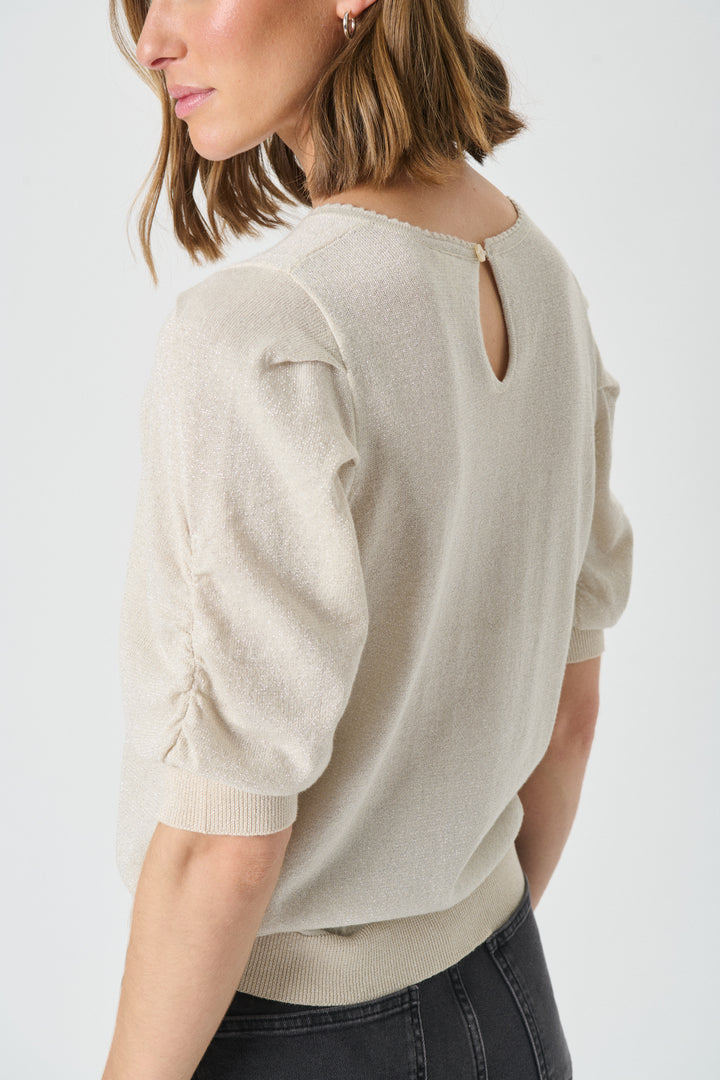 Pull en lurex à manches courtes Varaia