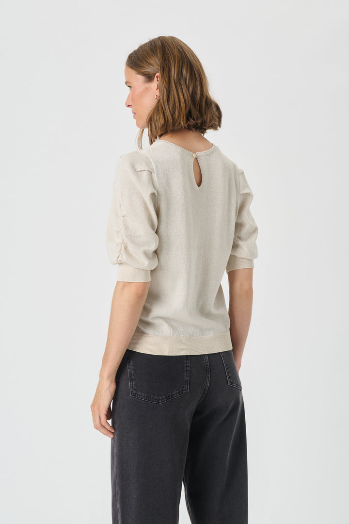 Pull en lurex à manches courtes Varaia