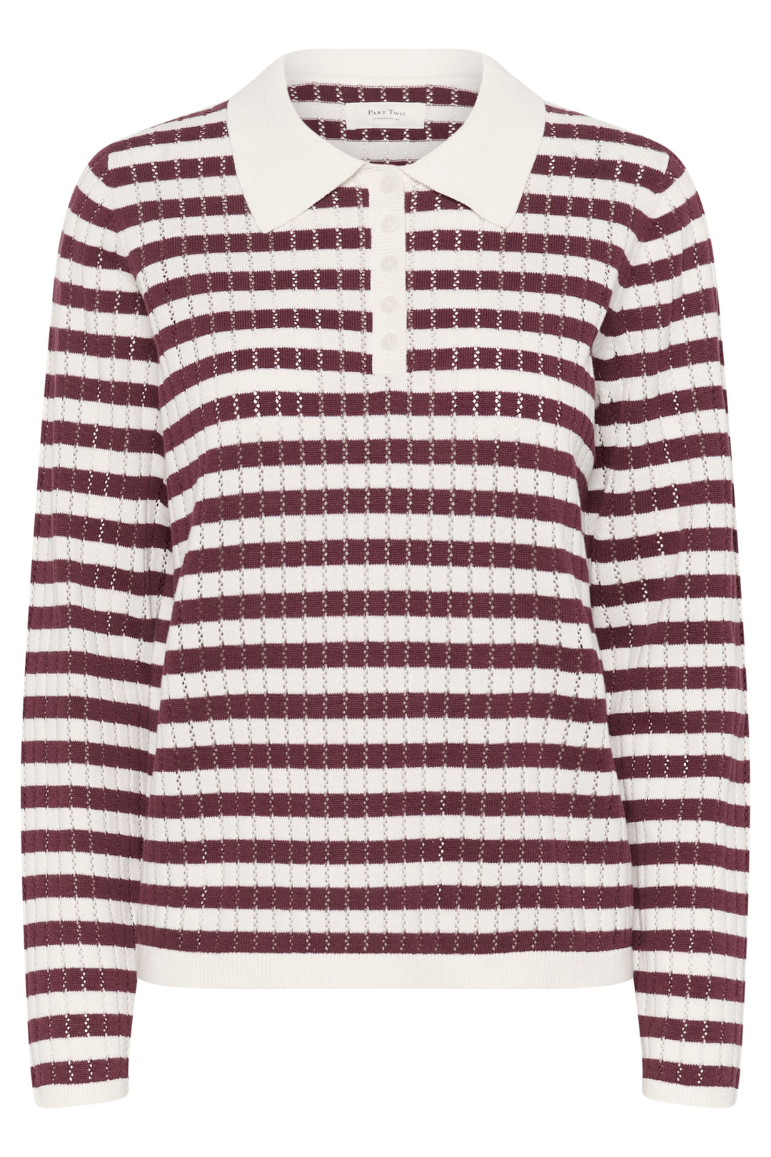 Polo en tricot texturé à rayures Zaria