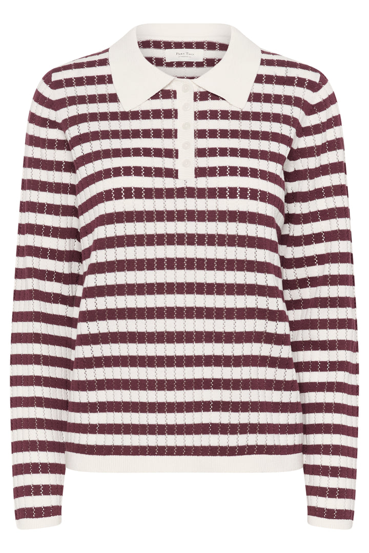 Polo en tricot texturé à rayures Zaria