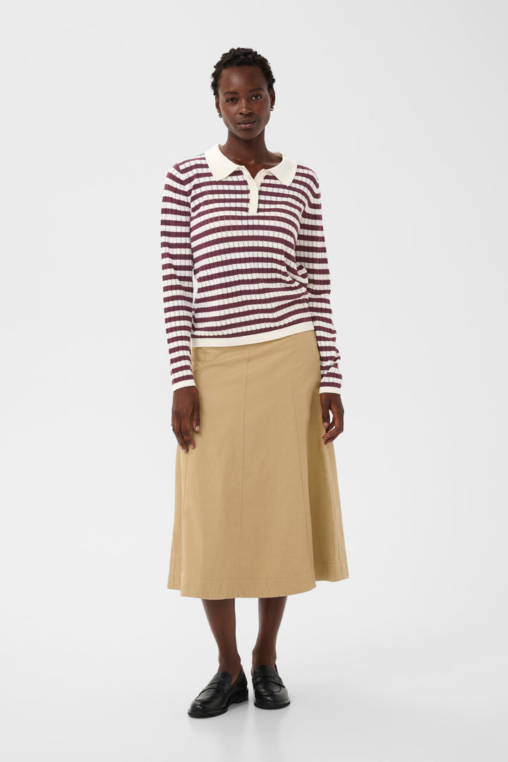 Polo en tricot texturé à rayures Zaria