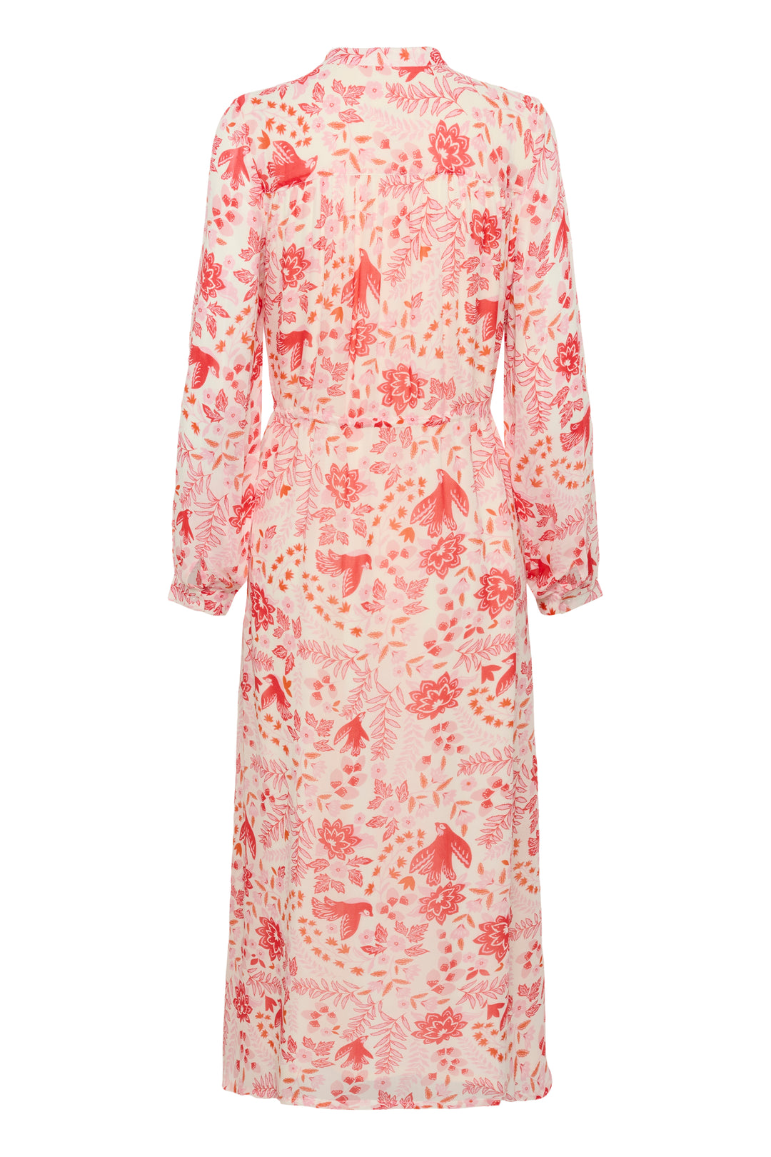 Robe longue Altina fleurie à plastron plissé
