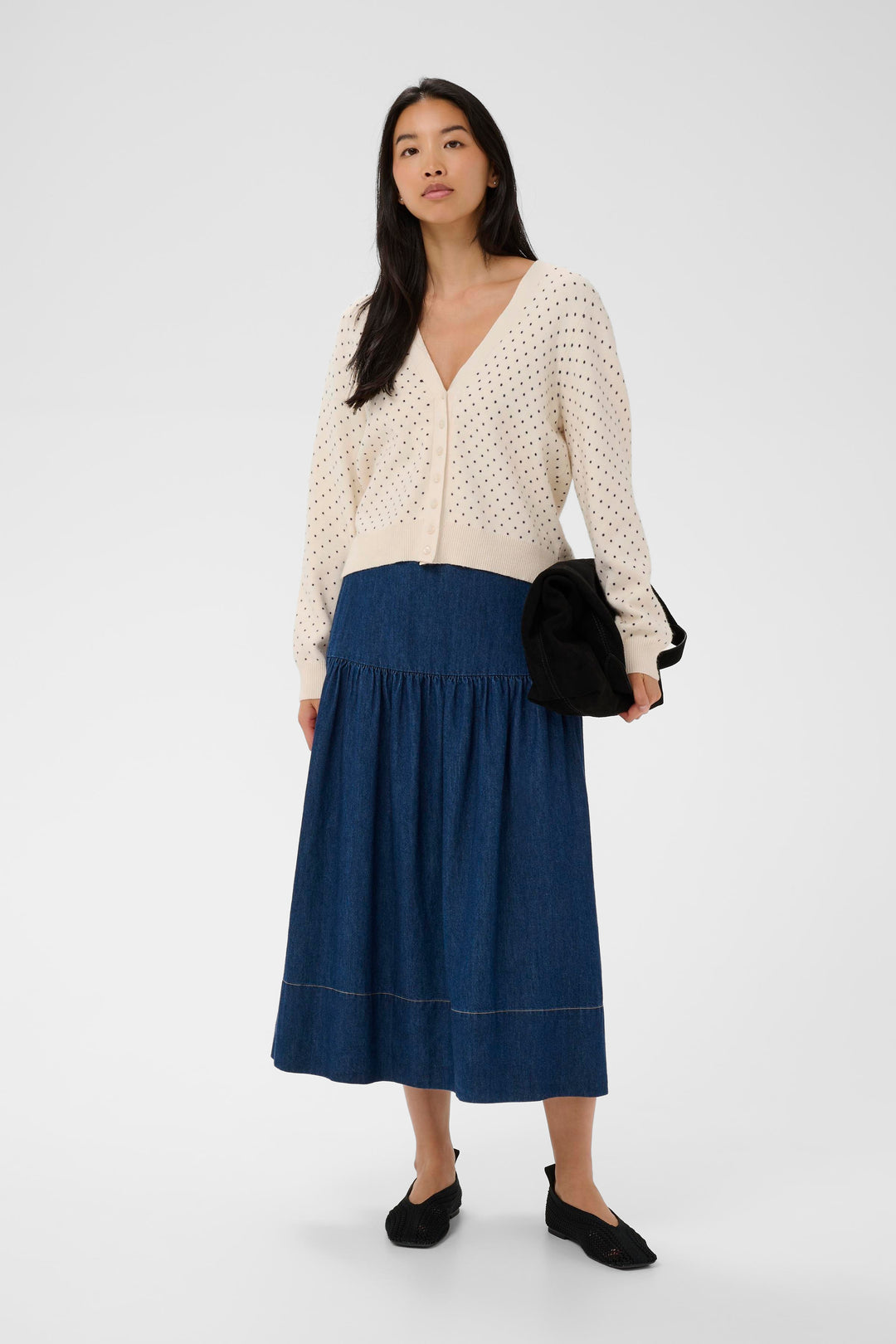 Cardigan classique à col V Anessa Dot