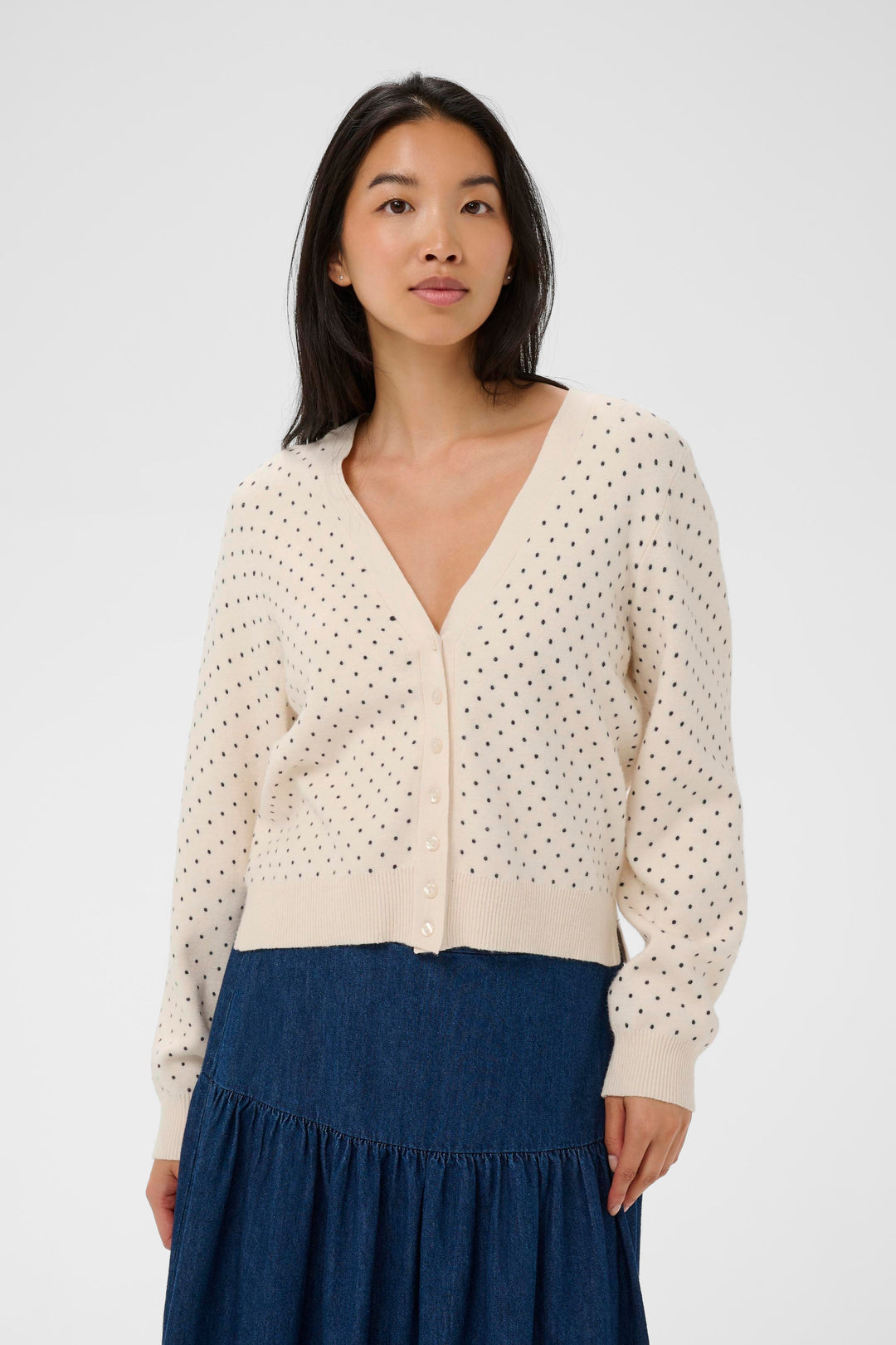 Cardigan classique à col V Anessa Dot