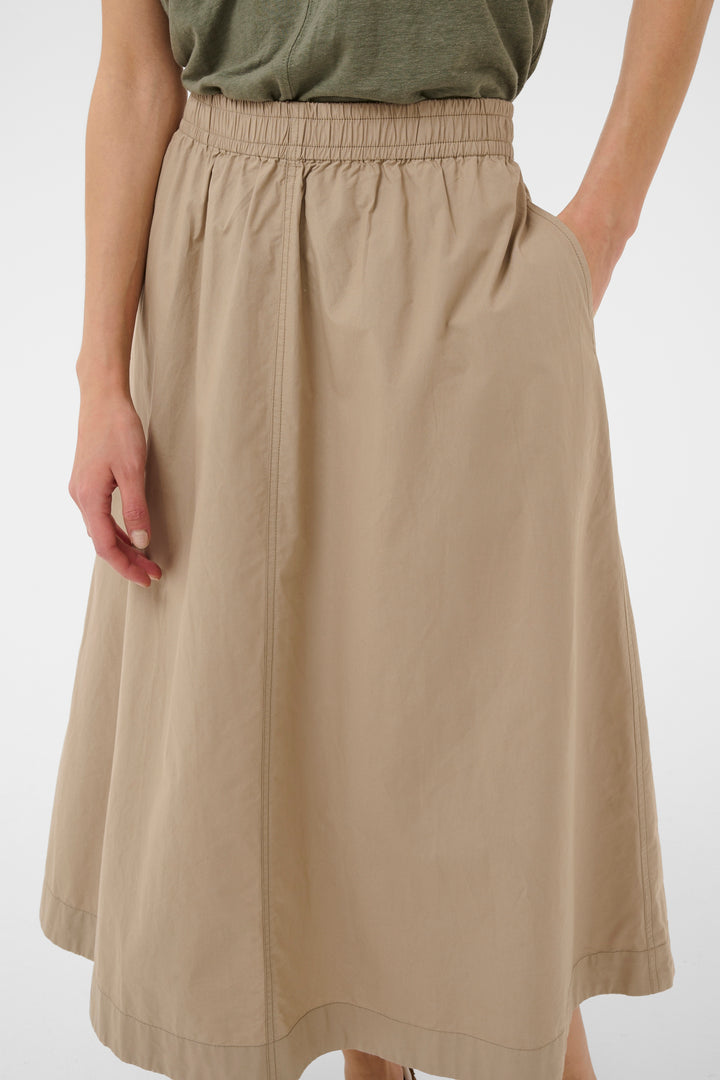 Jupe midi Asmina à taille élastique