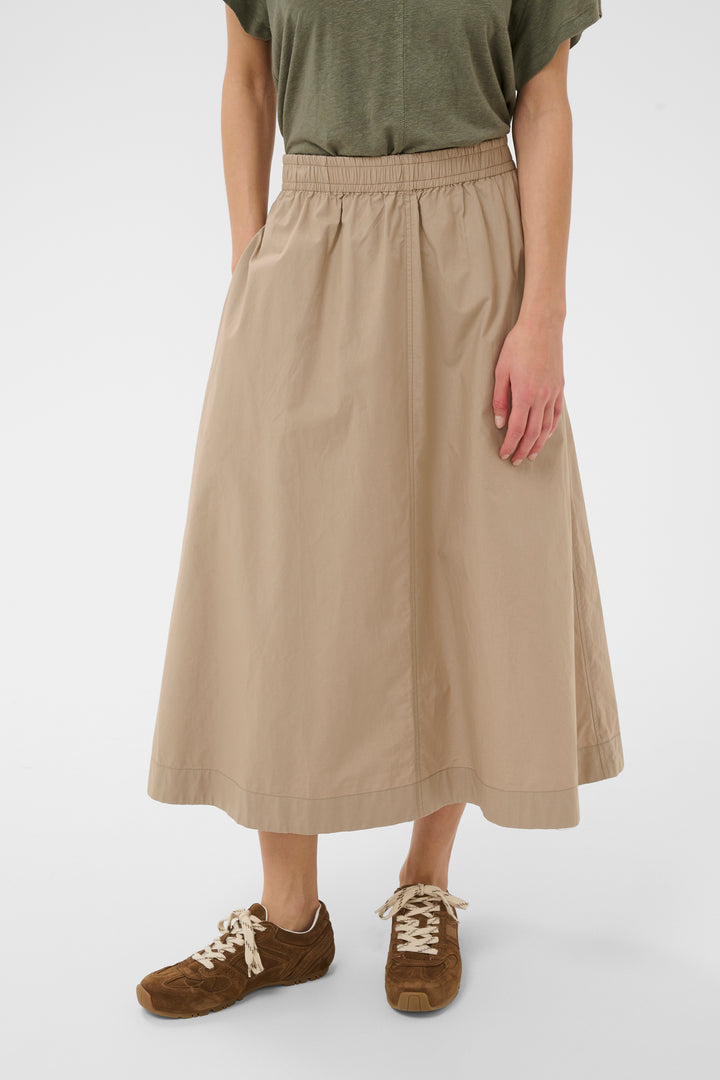 Jupe midi Asmina à taille élastique