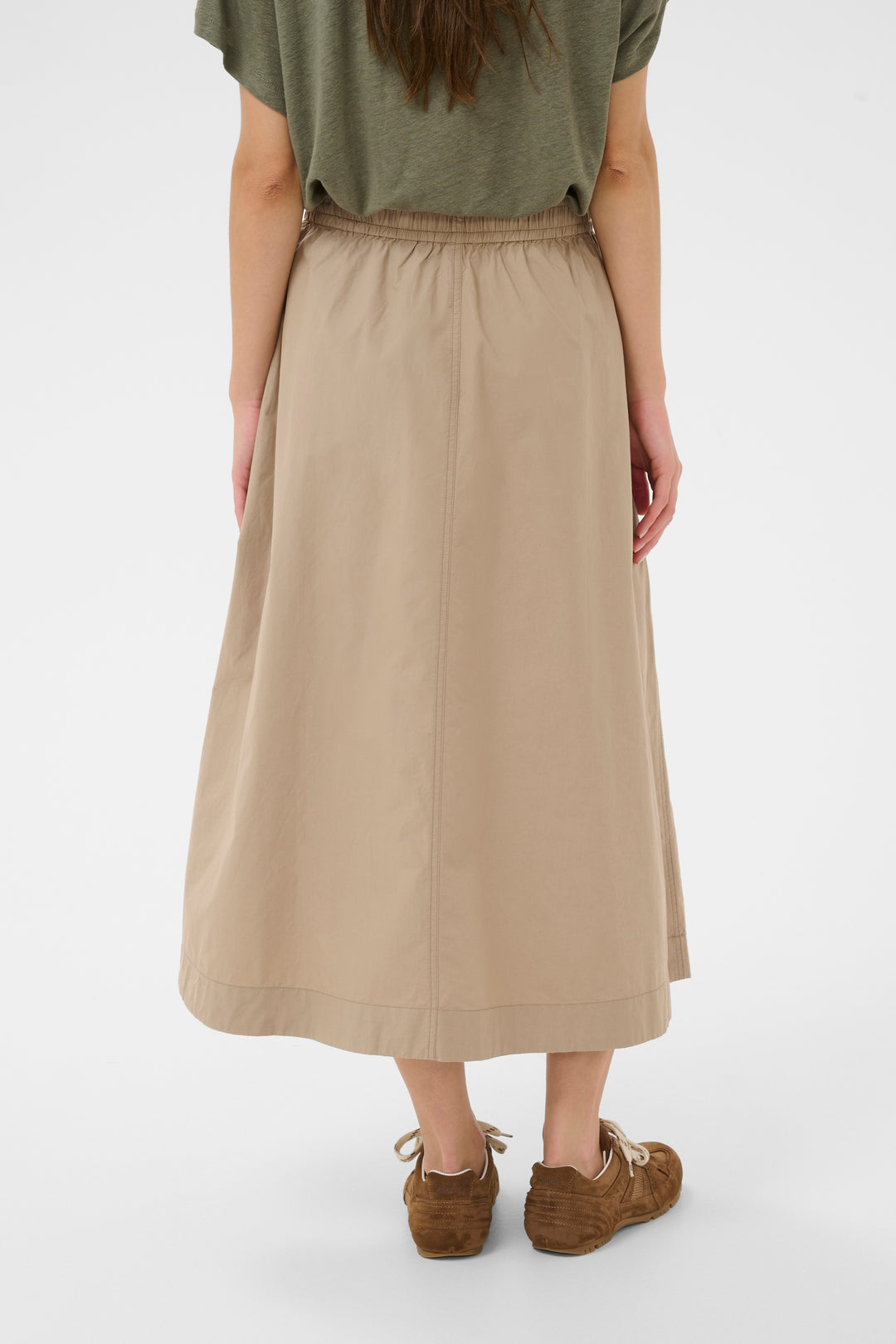 Jupe midi Asmina à taille élastique