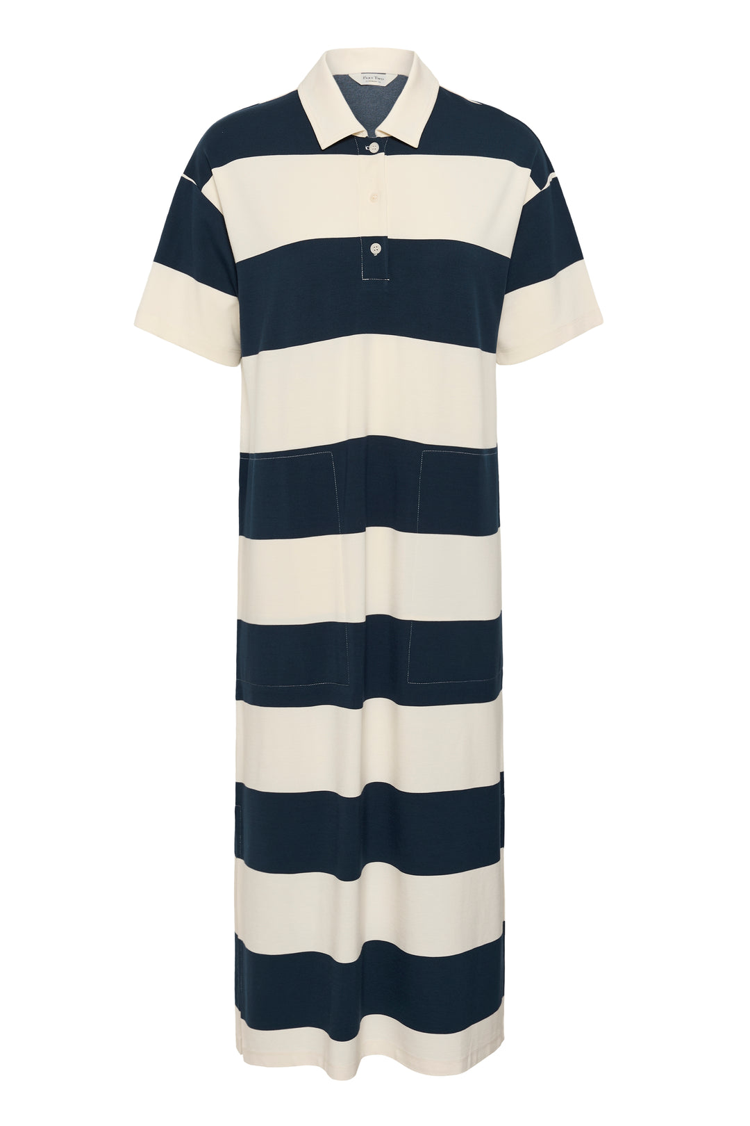 Robe polo longue à larges rayures Alise