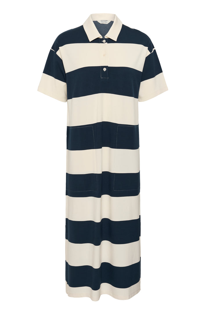 Robe polo longue à larges rayures Alise