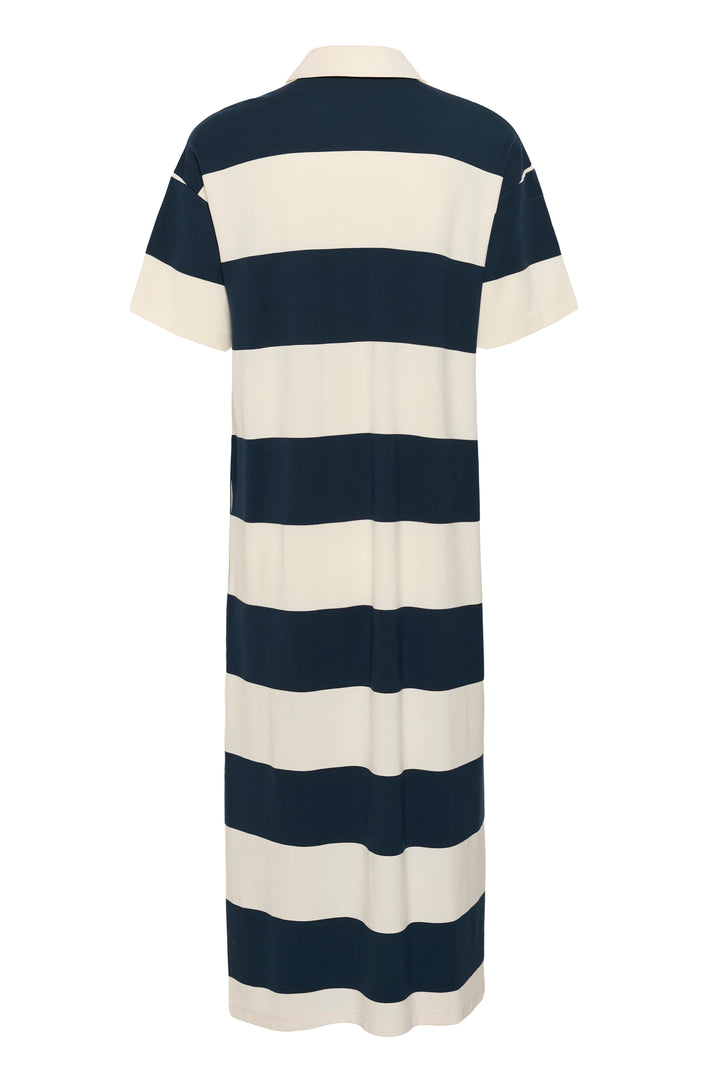 Robe polo longue à larges rayures Alise