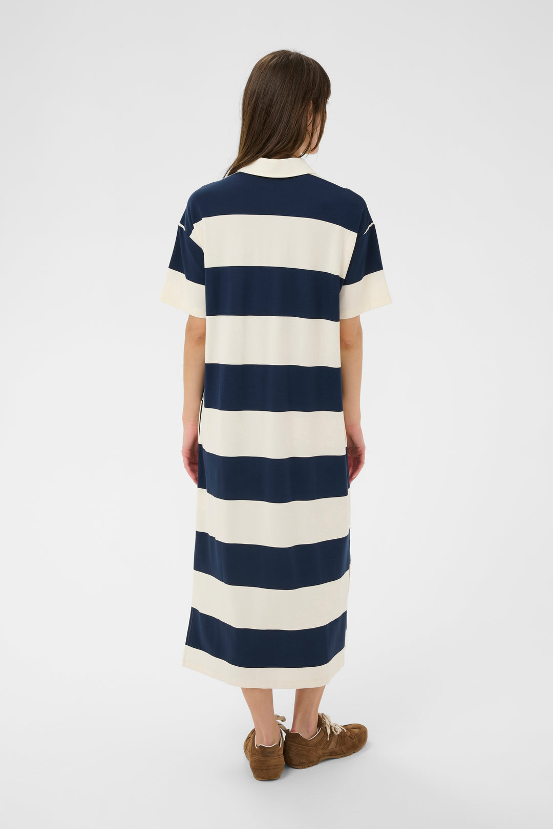 Robe polo longue à larges rayures Alise