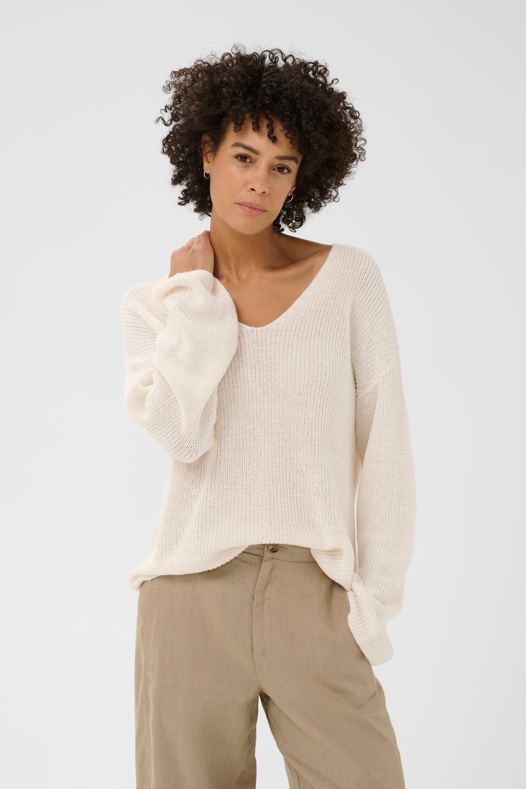 Pull en tricot à col V Etronas