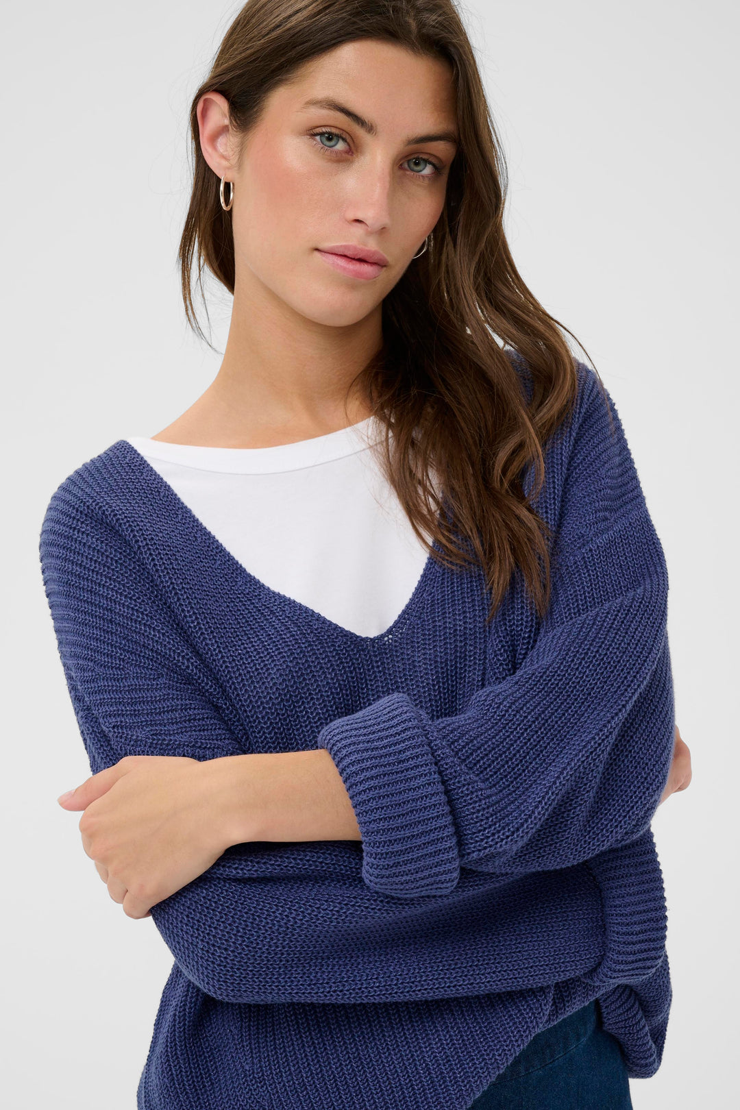 Pull en tricot à col V Etronas