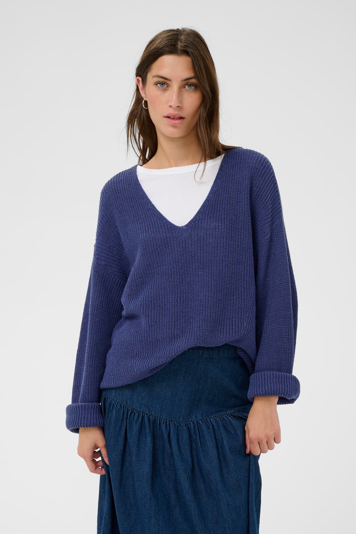 Pull en tricot à col V Etronas