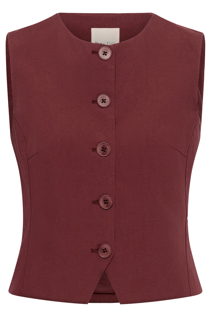 Veston Benitta sans manches et boutonné