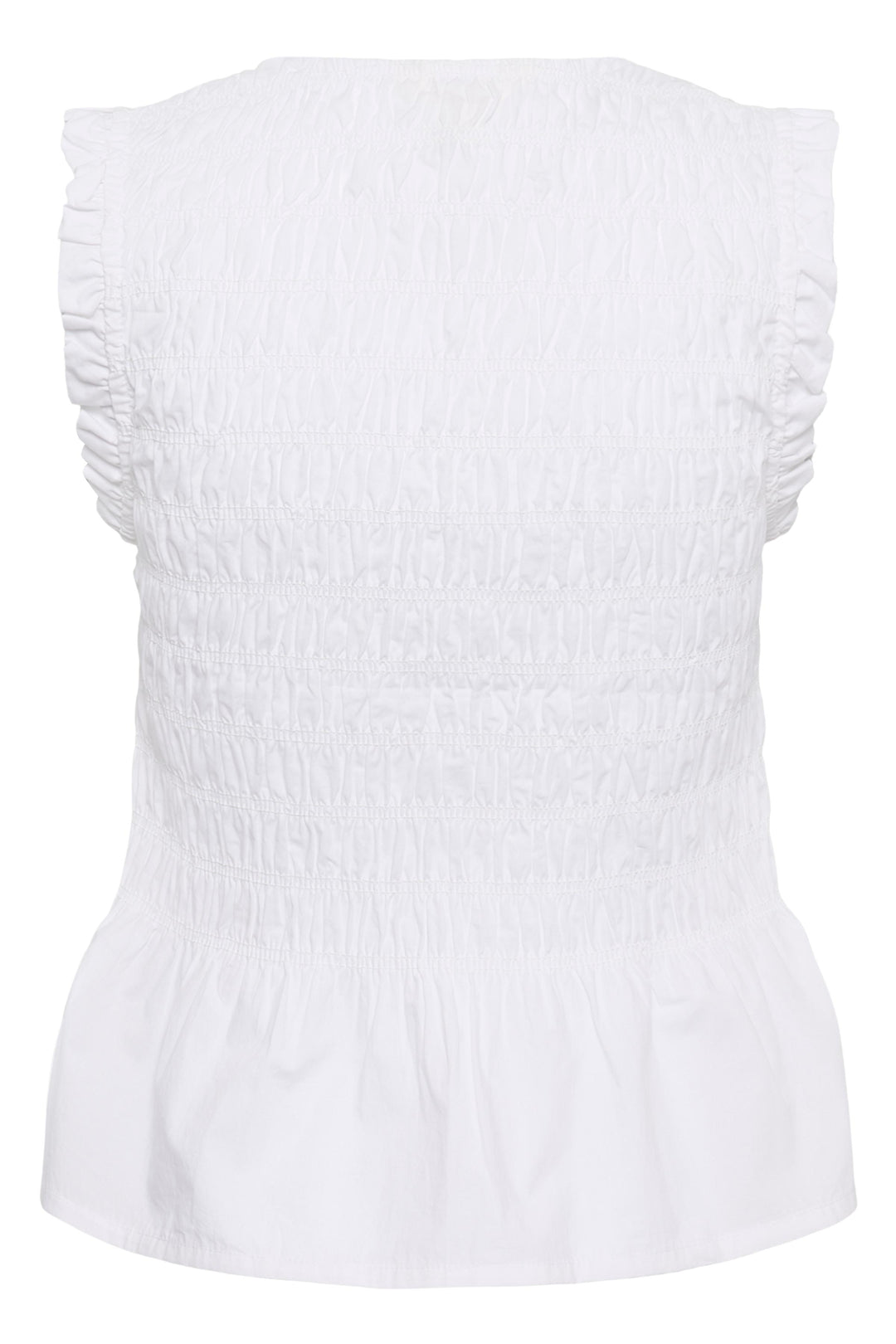 Blouse Borgny smockée à basque et volants