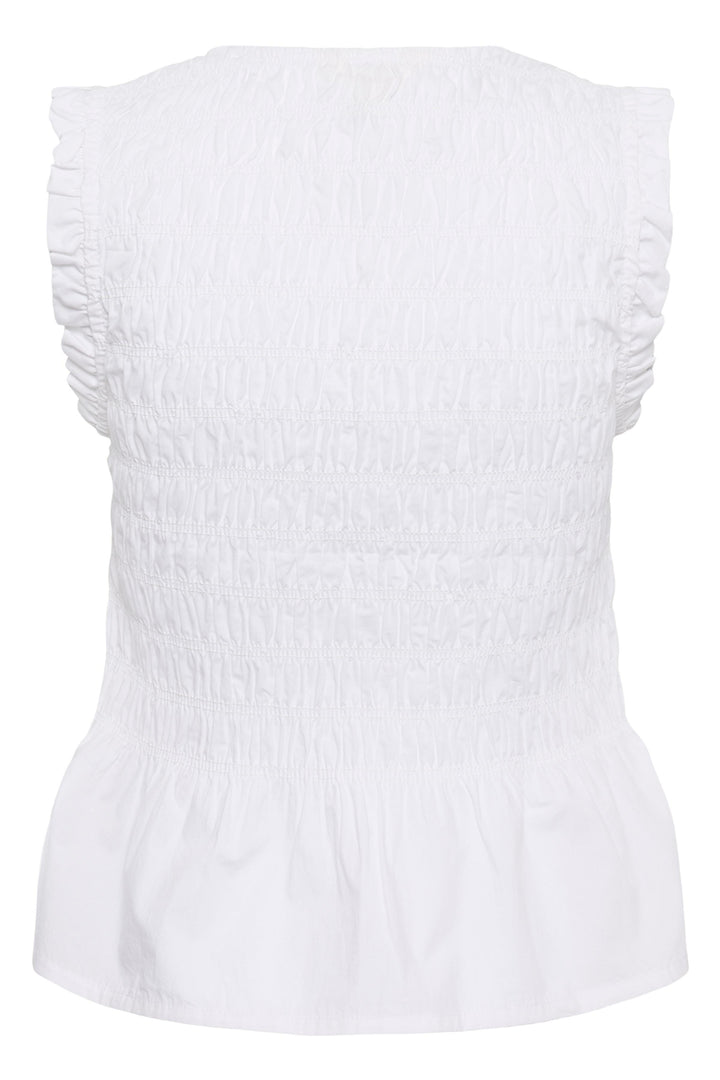 Blouse Borgny smockée à basque et volants