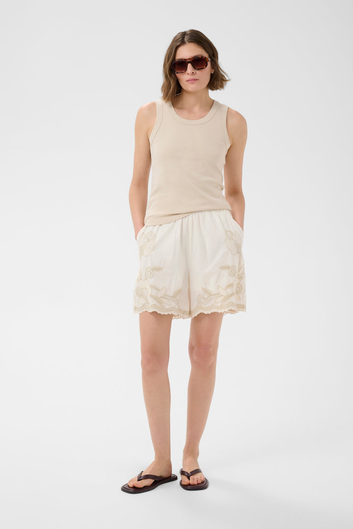 Short brodé Bitja à taille élastique