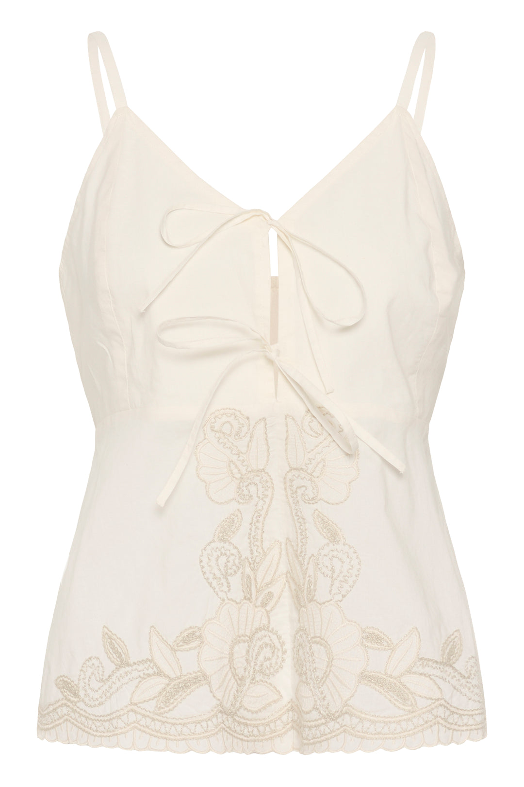 Camisole Bellisia brodée à fines bretelles