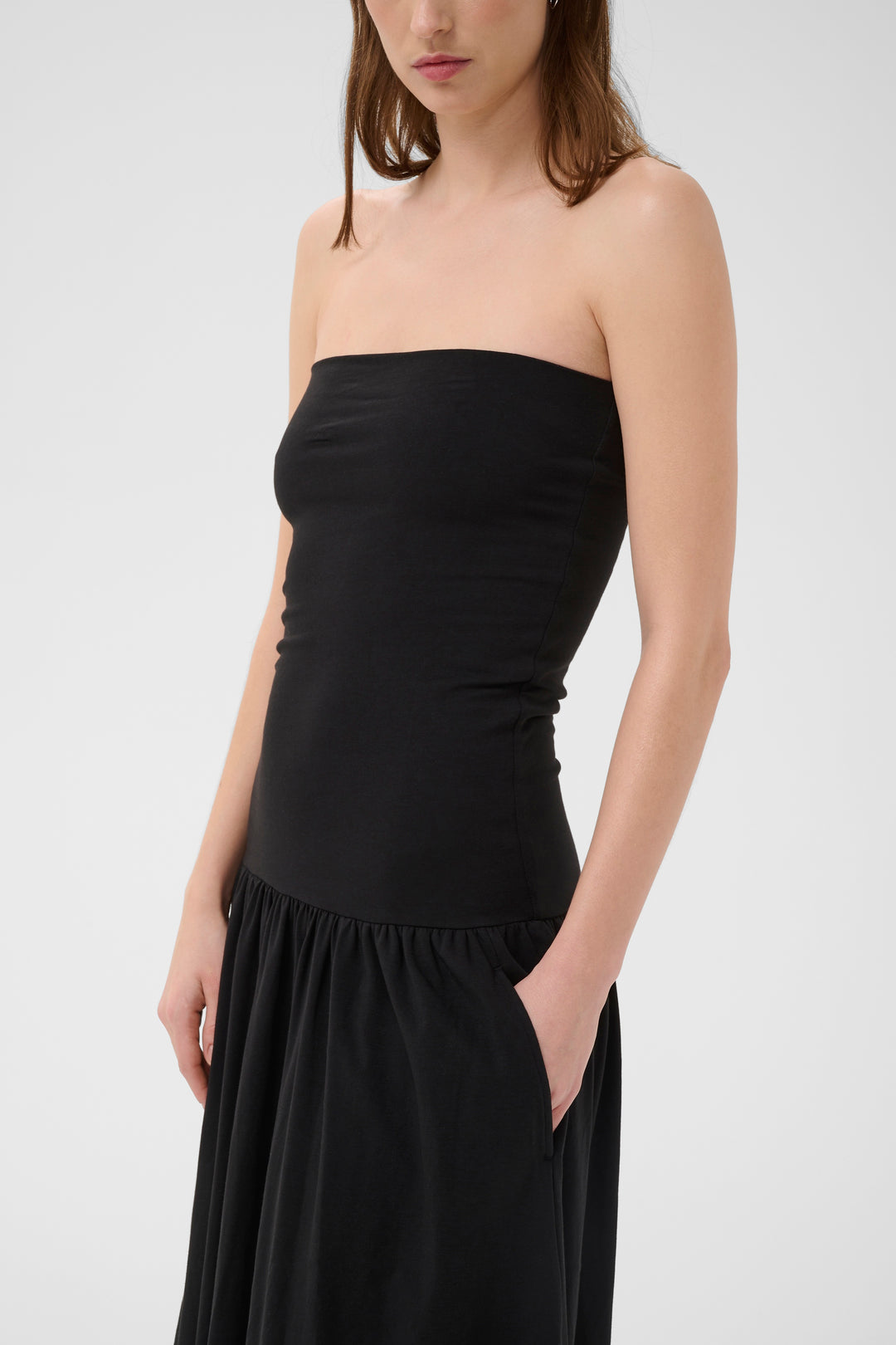 Robe longue bustier Balina à jupe fluide