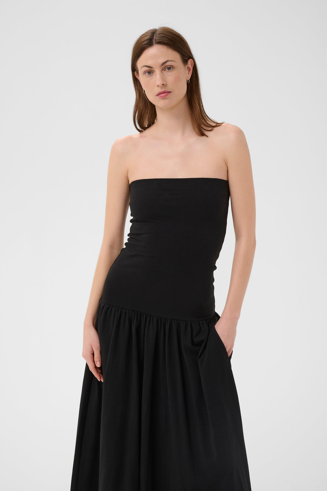 Robe longue bustier Balina à jupe fluide
