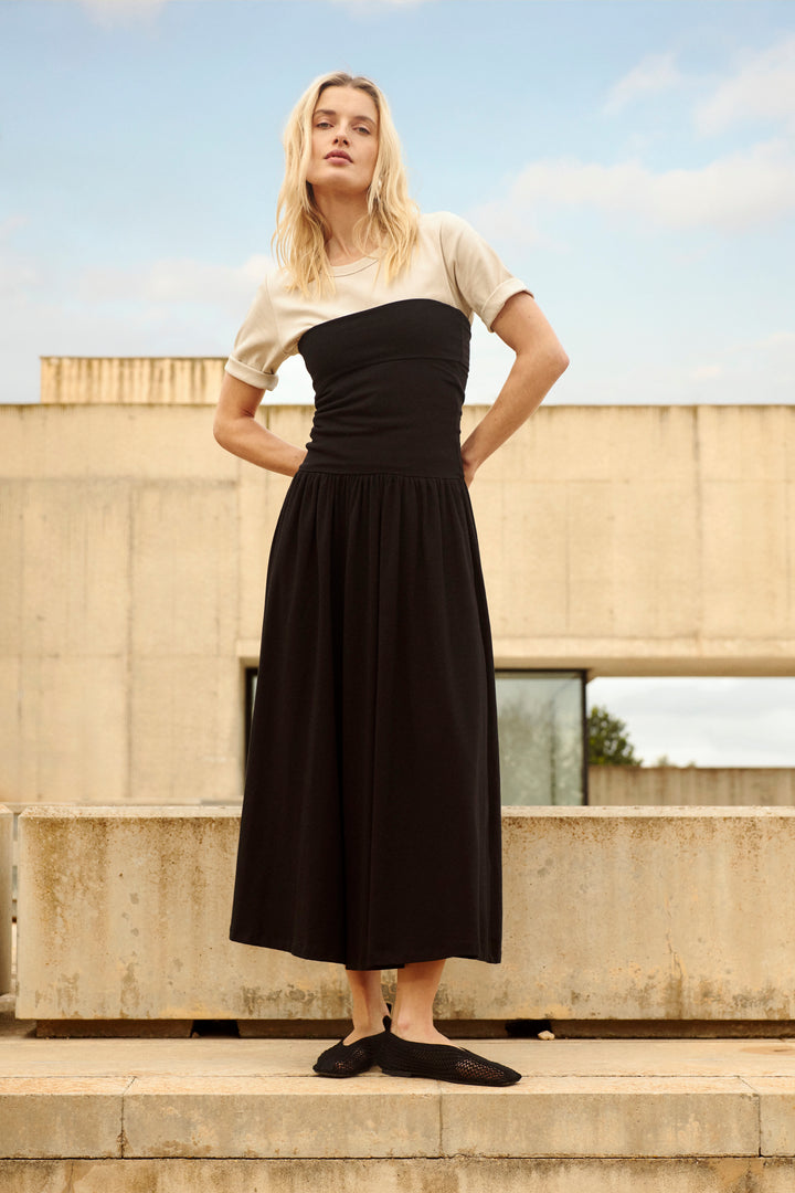 Robe longue bustier Balina à jupe fluide