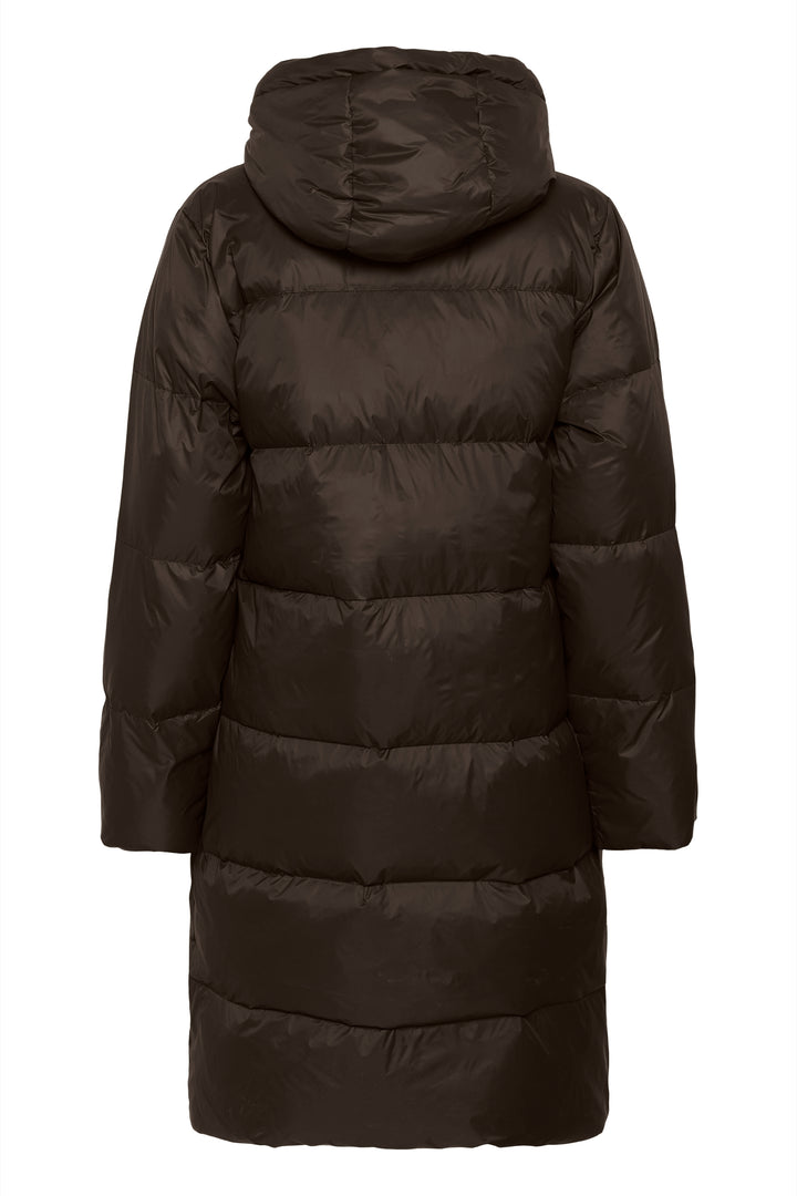 Manteau long Camly matelassé à capuchon