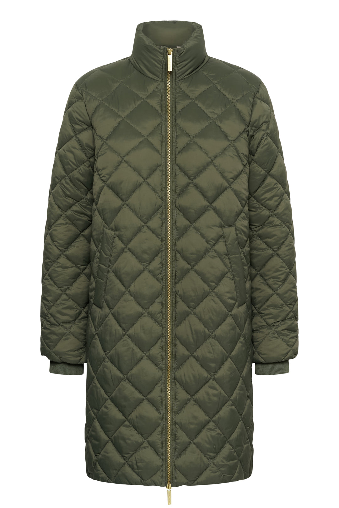 Manteau long Olilana matelassé à col montant