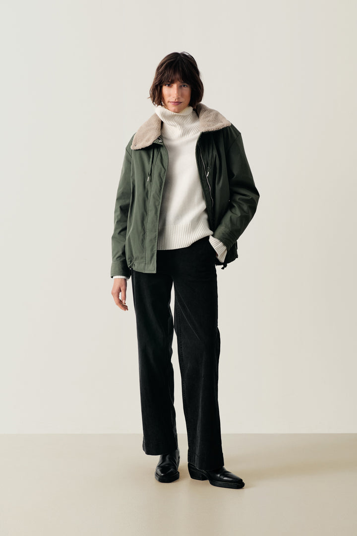 Manteau court Cathia doublé sherpa à col montant