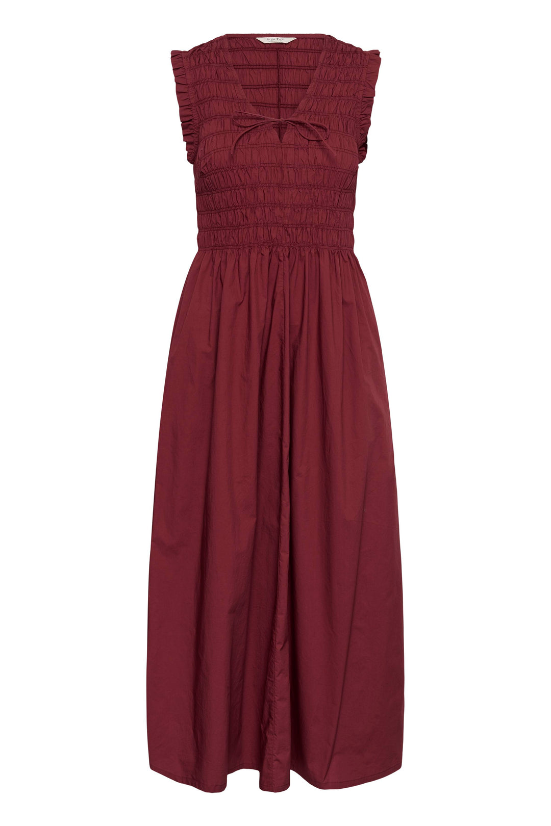 Robe longue Borgnette à smocks et volants