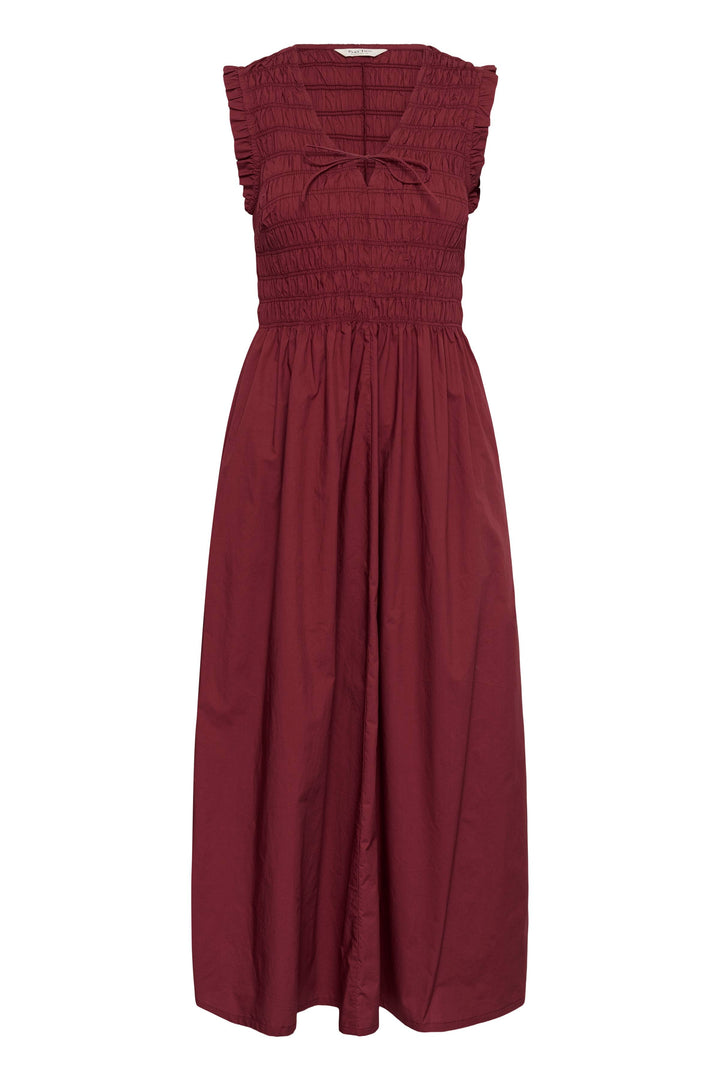 Robe longue Borgnette à smocks et volants