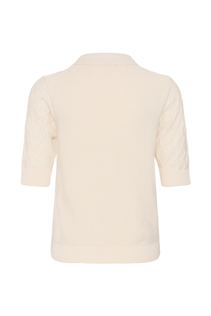 Tricot à col polo ajouré Cinia