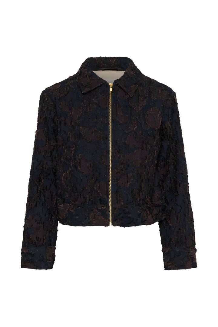 Veste courte texturée à fermeture éclair Cerin