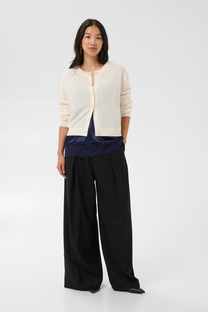 Cardigan court en cachemire col rond Carimi