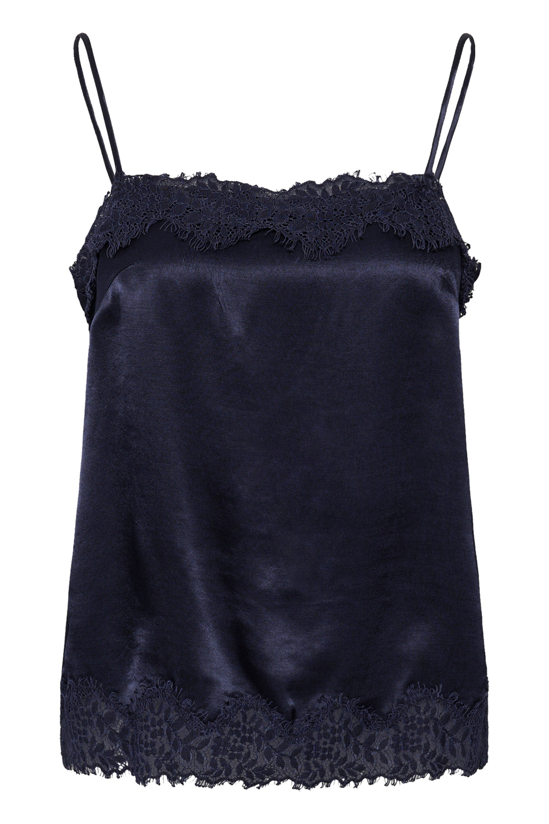Camisole satinée bordure dentelle Delenn
