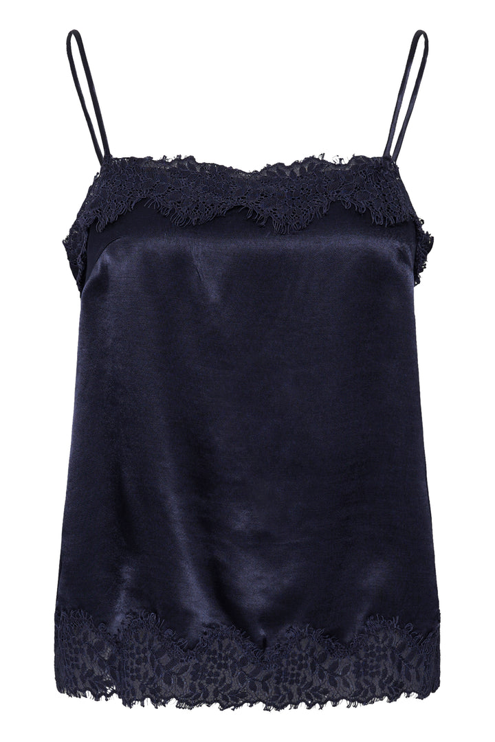 Camisole satinée bordure dentelle Delenn