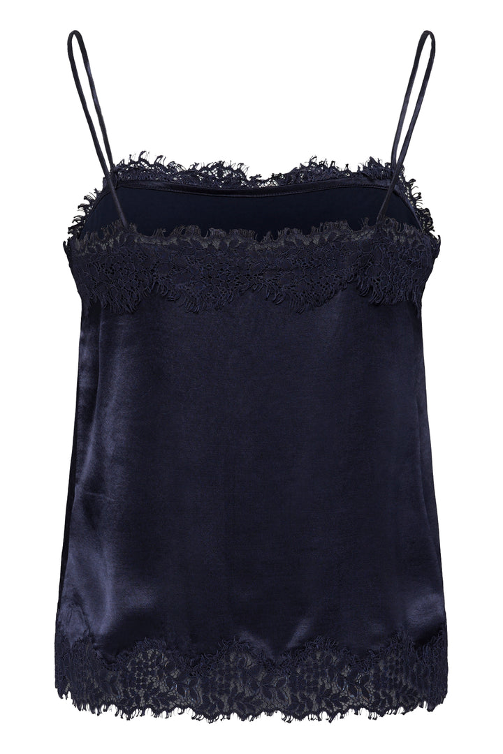 Camisole satinée bordure dentelle Delenn