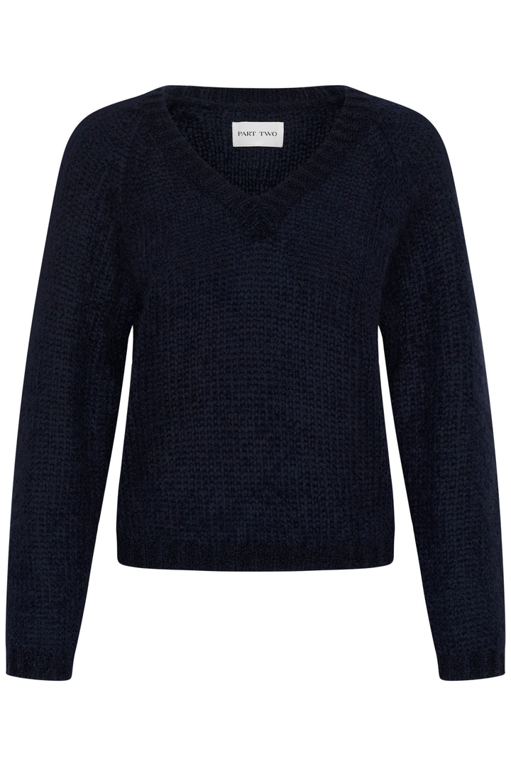 Pull ample col en V texturé Dualina