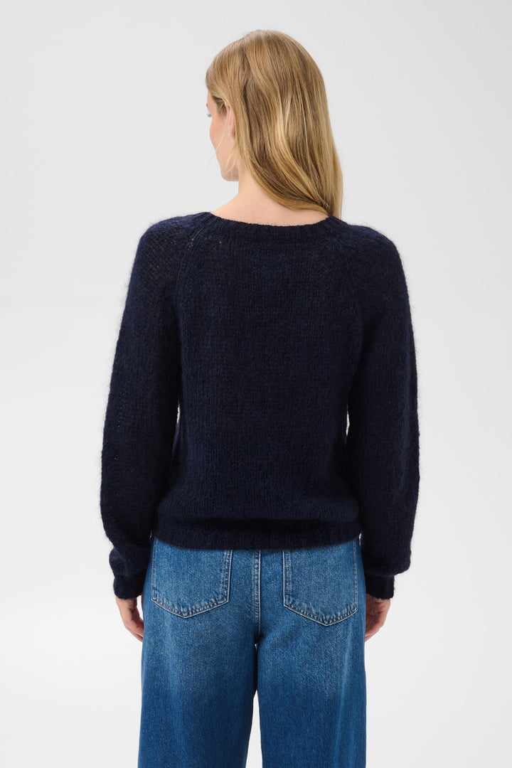 Pull ample col en V texturé Dualina
