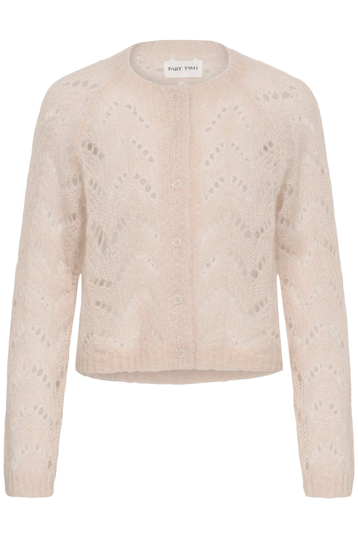Cardigan court en maille ajourée Dinah