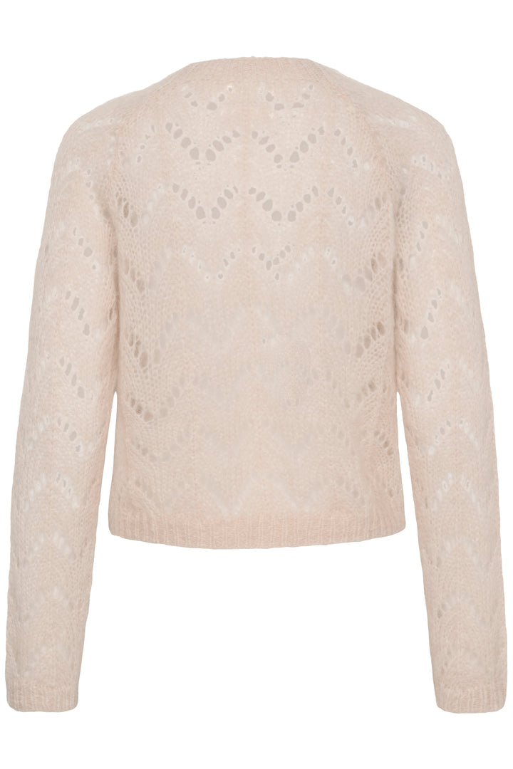 Cardigan court en maille ajourée Dinah