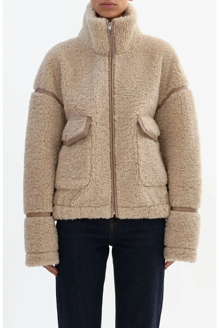 Manteau teddy à col montant Brenna