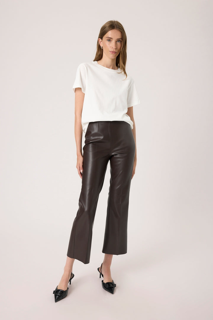 Pantalon crop bootcut en faux cuir Kaylee