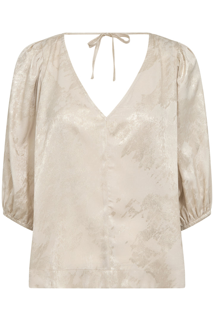 Blouse satinée avec imprimé métallisé Kitty